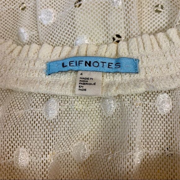 LEIFNOTES Net Dot & Gleam Sequin mesh asymmetrical short sleeve Dress size 4 - Picture 10 of 15